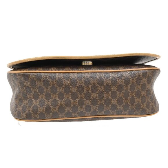 CELINE Logo Macadam Pattern Shoulder Bag PVC Leather Brown GHW Italy 69KB343 - Picture 5 of 13